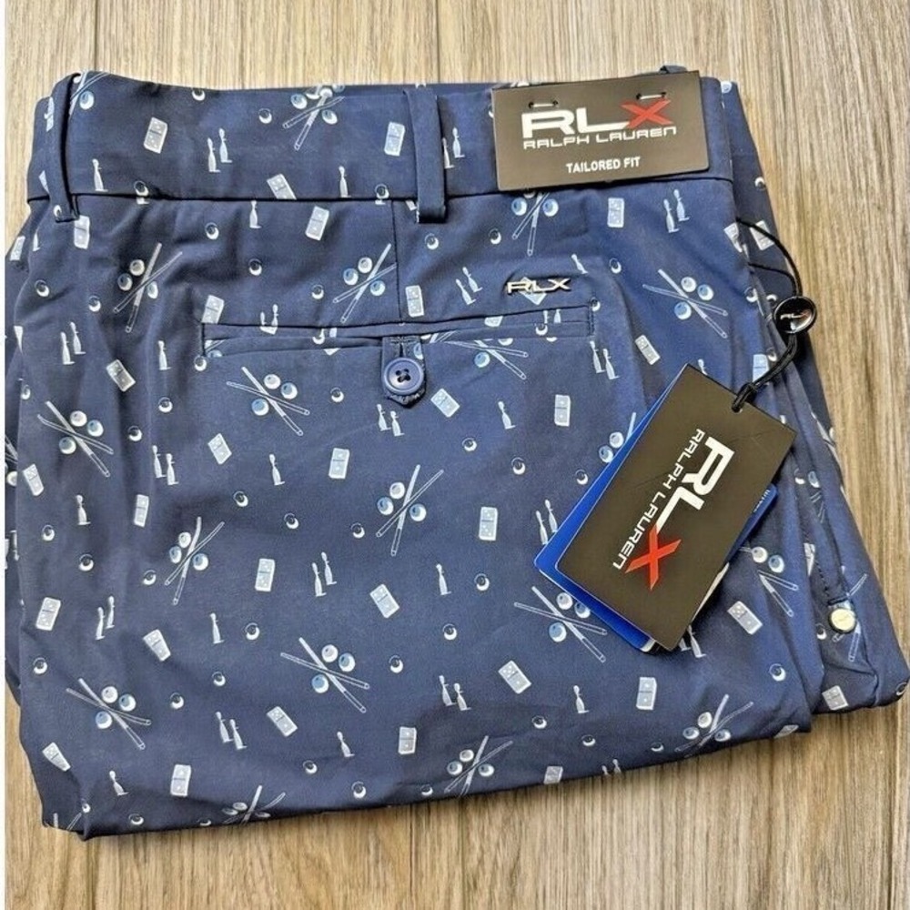 Ralph Lauren RLX Men's 42 Tailored Fit Stretch Performance Blue Golf Shorts‎ NEW